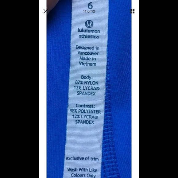 Lululemon Gather & Crow Capri Leggings, Sz 6, Blue - Picture 8 of 8